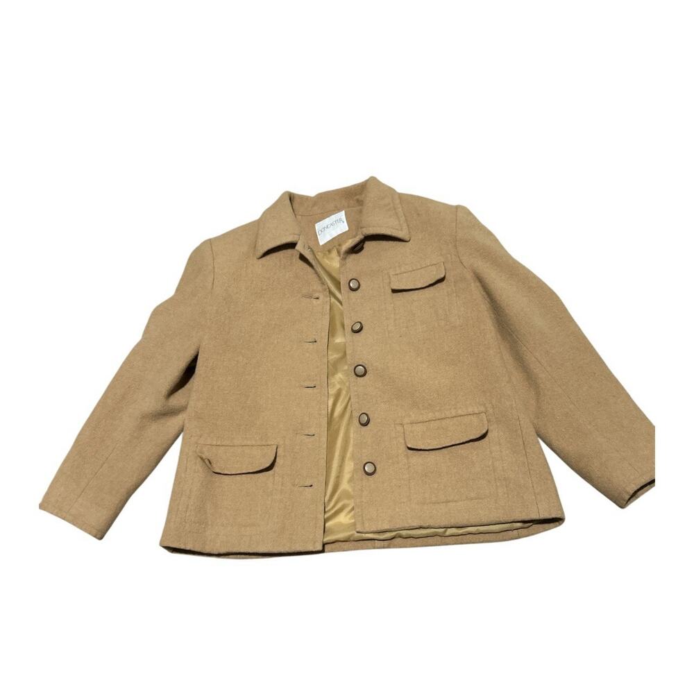 VTG Doncaster Women's Vintage Jacket Size 6 100% camel Hair classy  monochrome - Picture 2 of 6